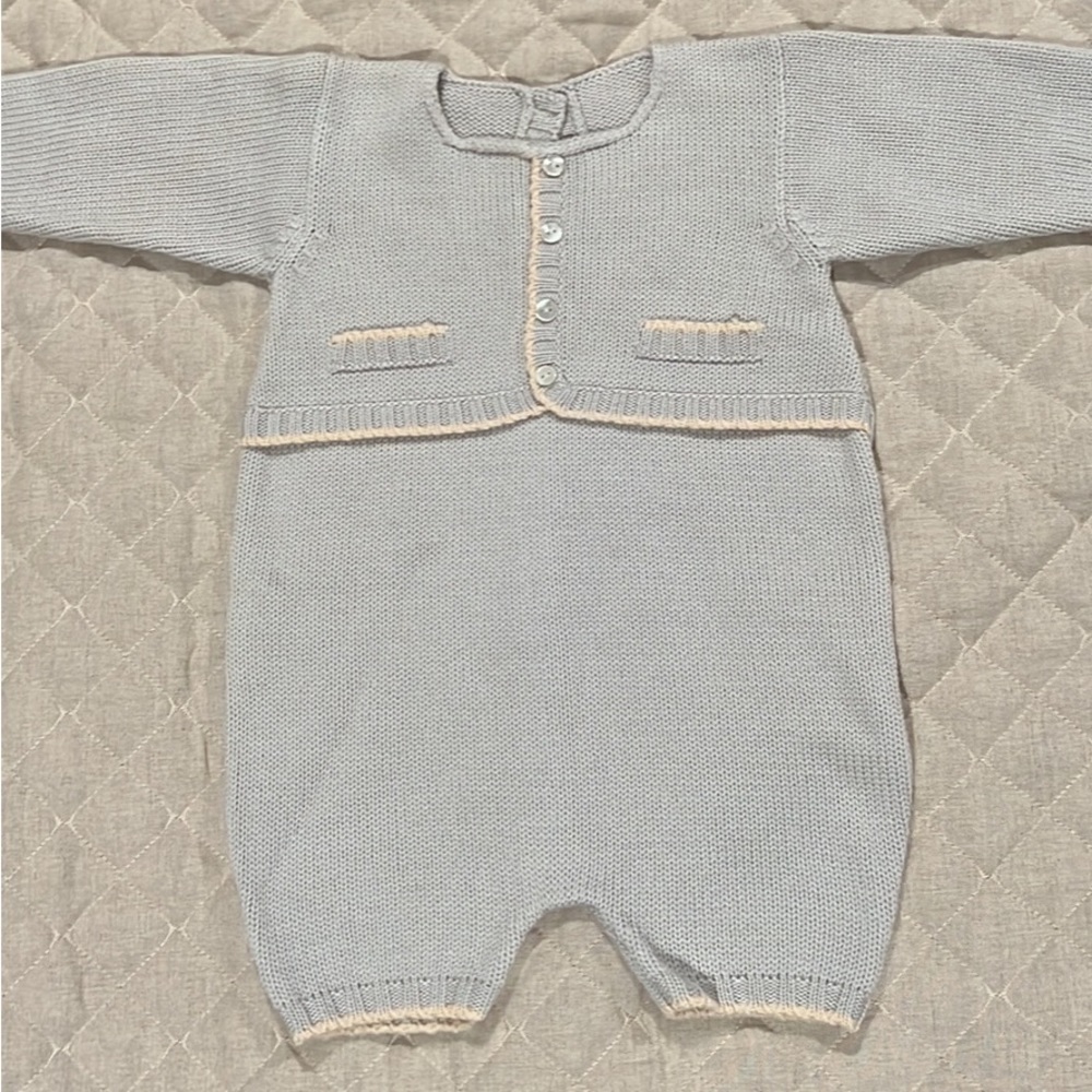 Italian wool baby boy one piece 9m